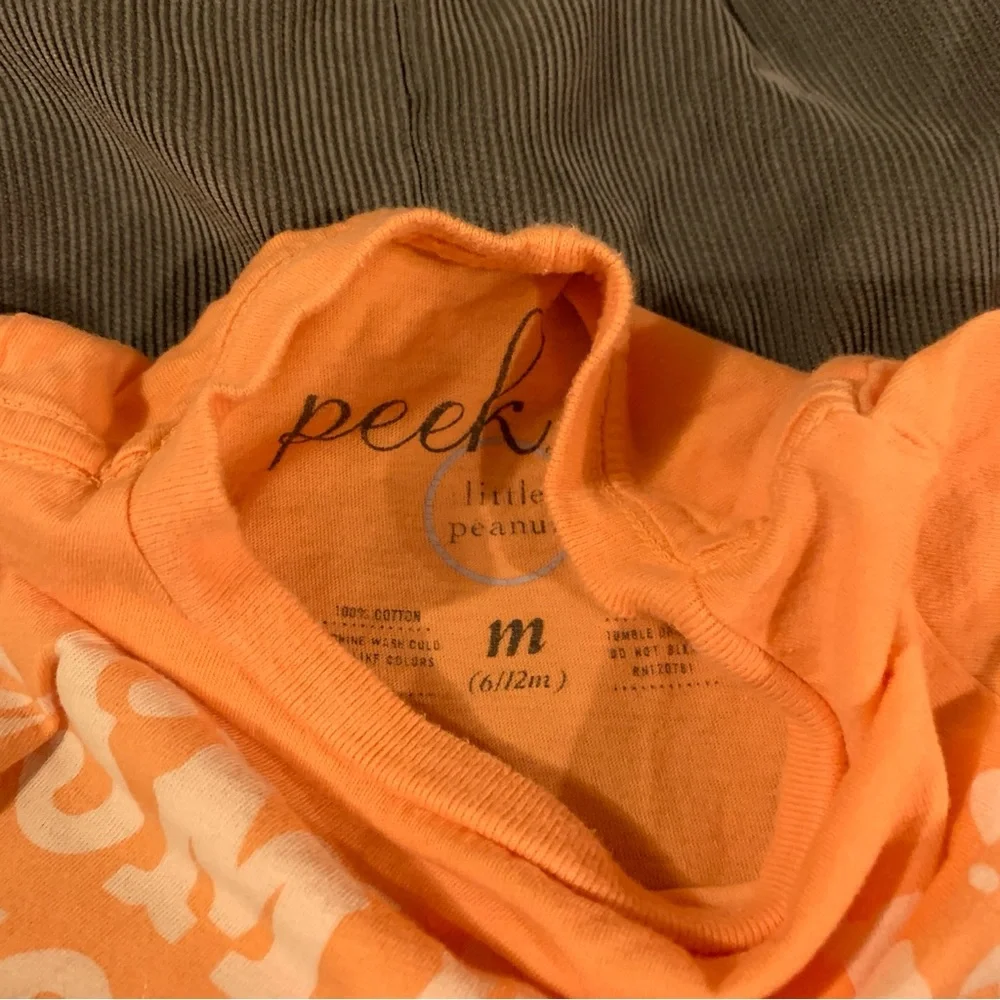 Peek T Shirt Small Wonder Short Sleeve Graphic Top Size 6 12 Months Orange